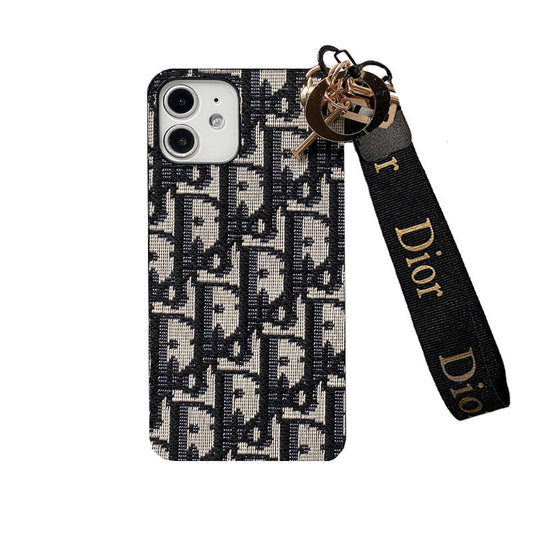 CD IPHONE CASE WITH STRAP BLACK