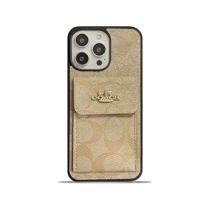 CH  iPhone Case With Card Holder Wallet Coffe  -SZK240425