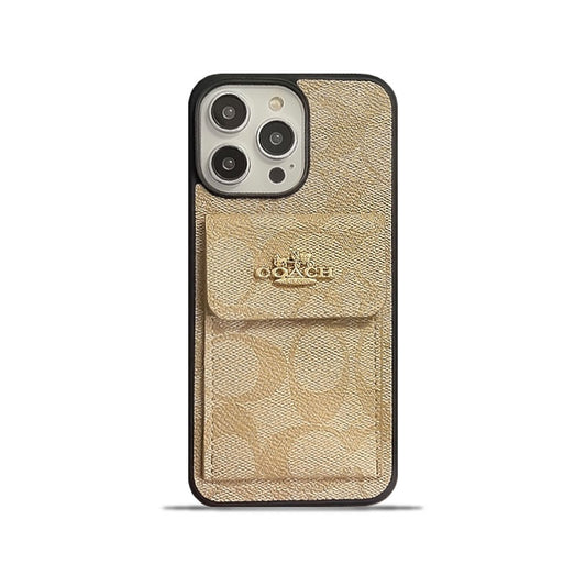 CH  iPhone Case With Card Holder Wallet Coffe  -SZK240425