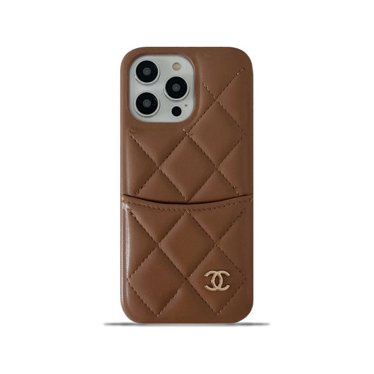 Leather CC iPhone Case With Crad Holder  -KP240606