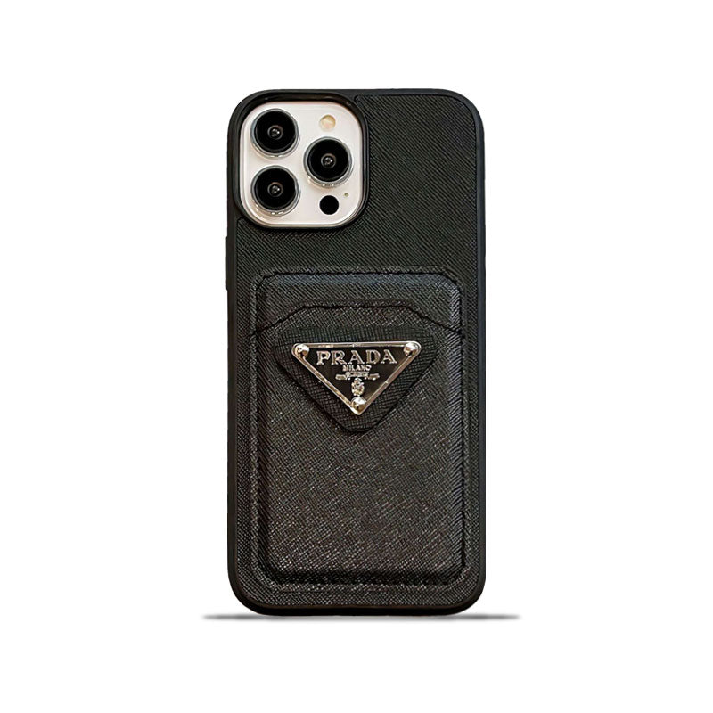 Classic PR iPhone Case With Card Holder Black -JDB240403