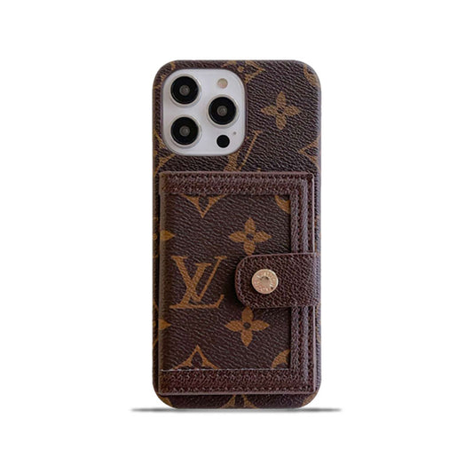 Leather Monogram iPhone Case With Wallet-YCQ241712