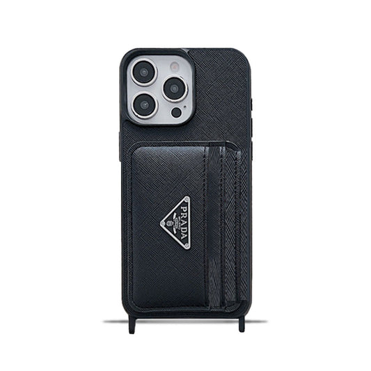 PR iPhone Case With Card Holder Black-XFK241537