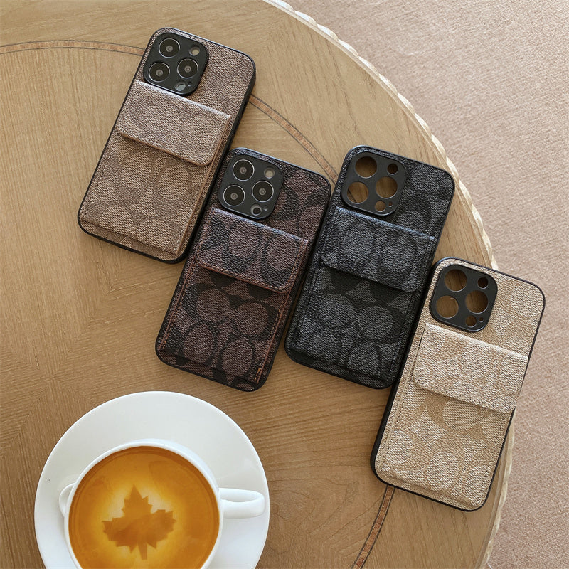 CH  iPhone Case With  Wallet Coffe-HP240513