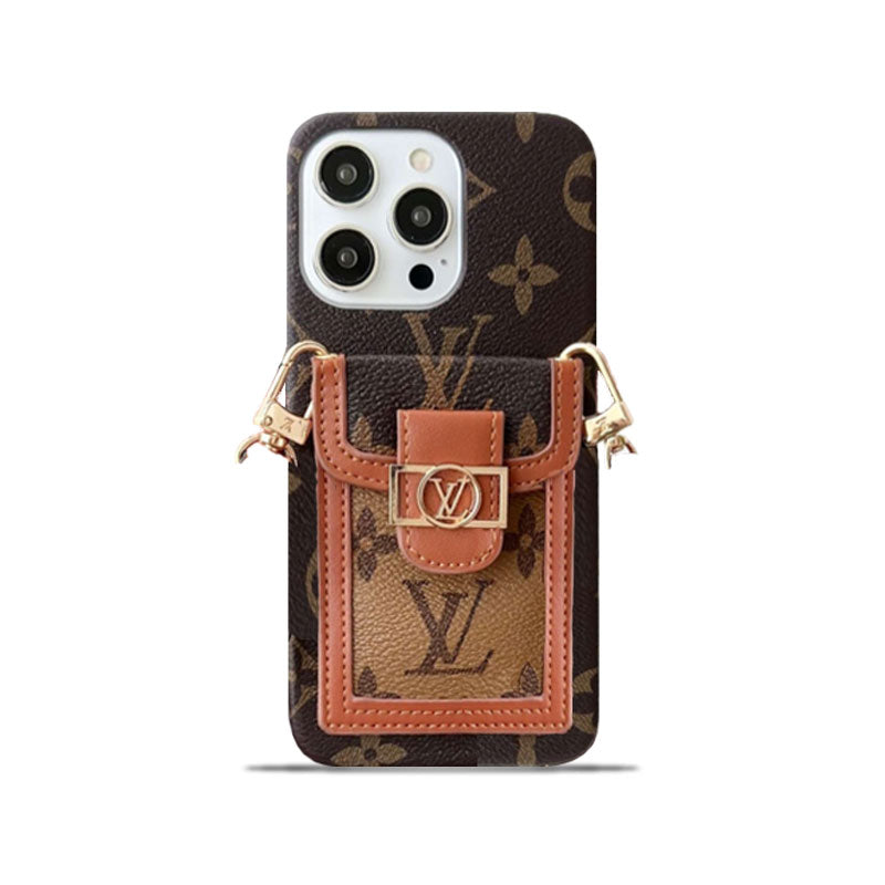 Monogram Dauphine iPhone Case With Card Holder And Strap Brown -LQK240329