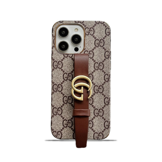 GG iPhone Case With Holder Brown -SW240330