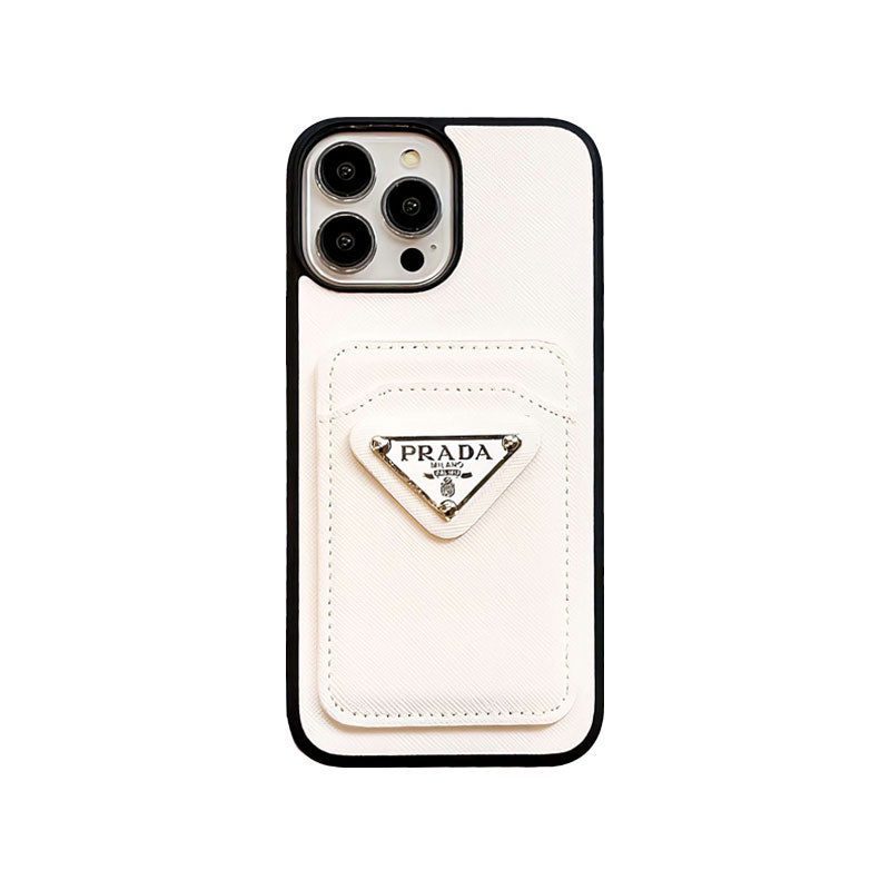 Classic PR iPhone Case With Card Holder White -JDB240403