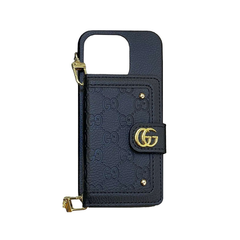 GG iPhone Case With Wallet And Strap Pink -ZY241720