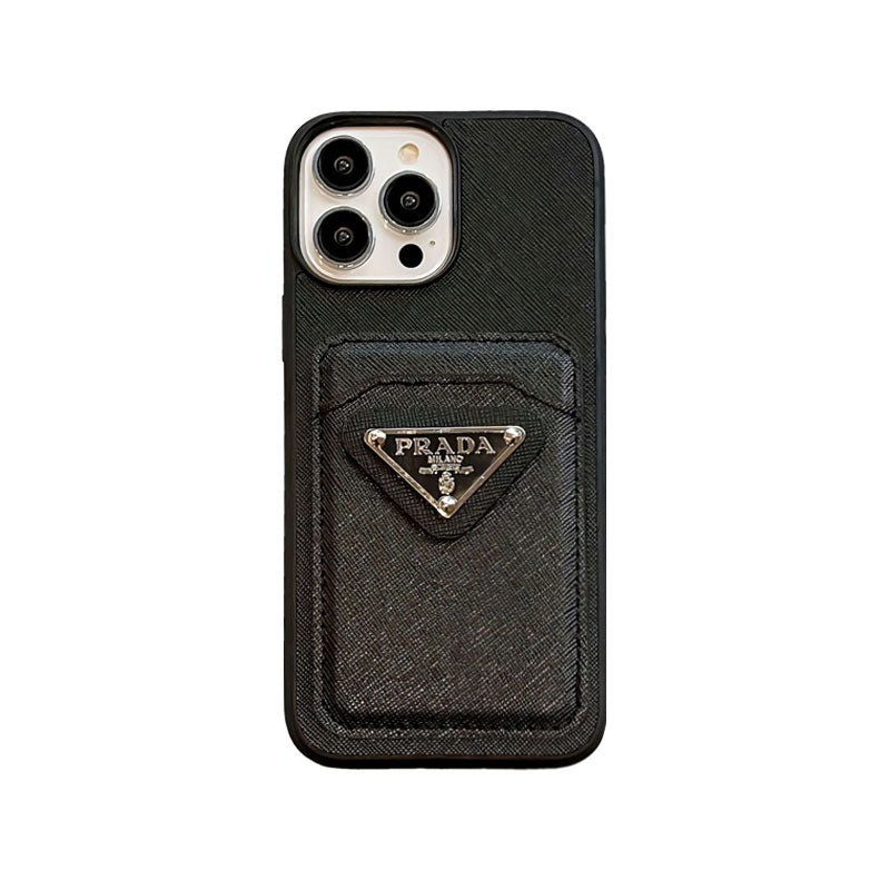 Classic PR iPhone Case With Card Holder Black -JDB240403