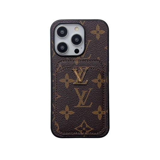 CLASSIC MONOGRAM IPHONE CASE WITH CARD HOLDER -BIG PRINTING