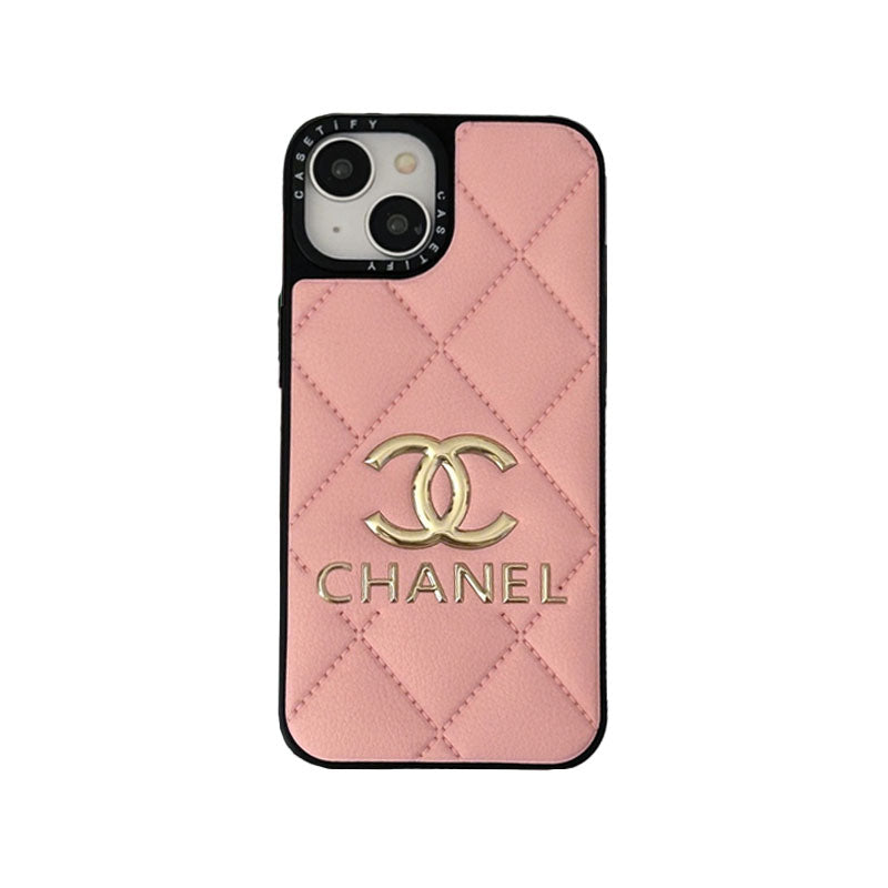 Leather CC iPhone Case Pink-JB240320