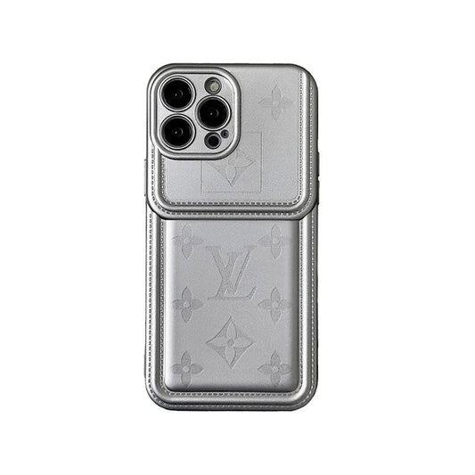 SILVER MONOGRAM IPHONE CASE -SMALL PRINTING