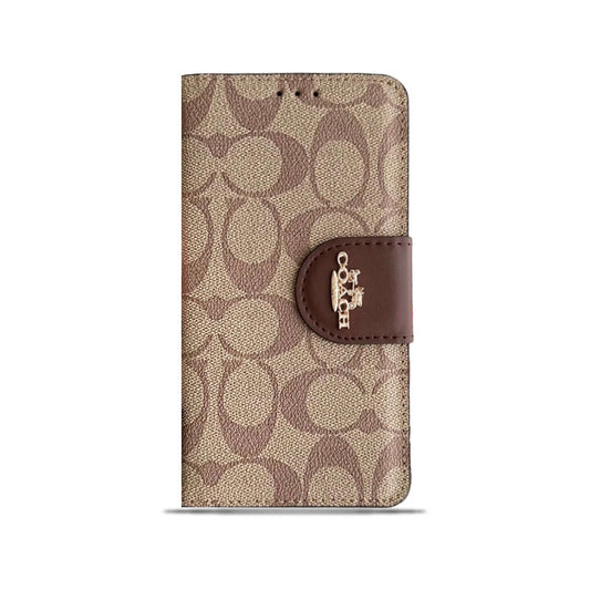 CH  iPhone Case  Leather Flip Case with Card Holder Brown-PTK241622