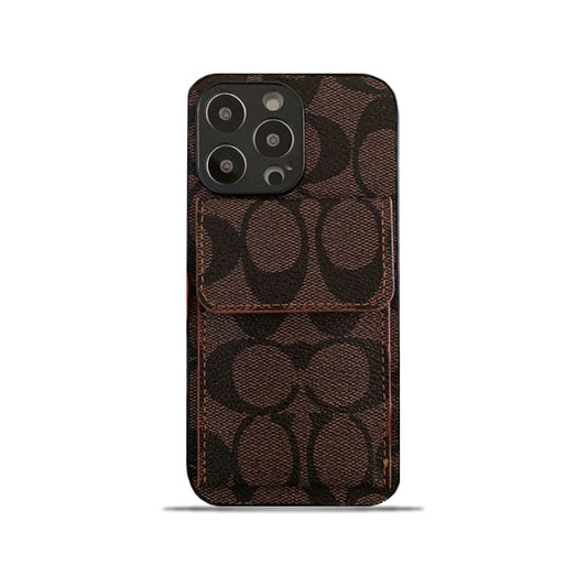 CH  iPhone Case With  Wallet Dark Brown-HP240513