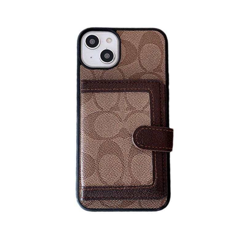 CH  iPhone Case With Wallet And CHrossbody Strap Black -XK240402