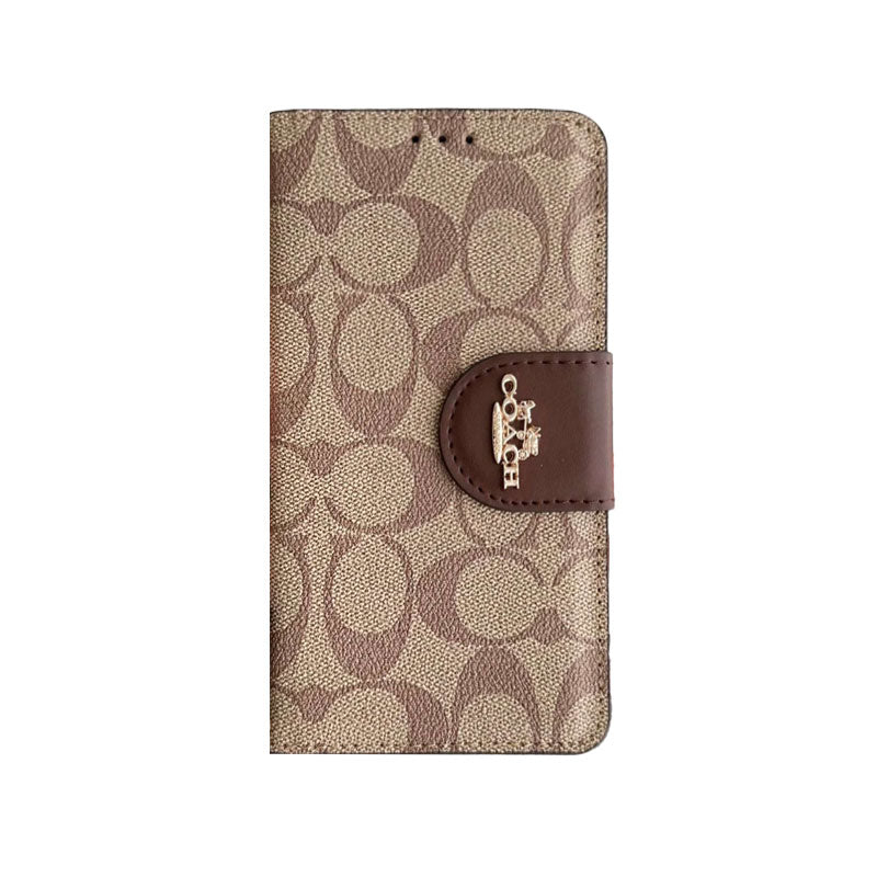 CH  iPhone Case  Leather Flip Case with Card Holder Brown-PTK241622