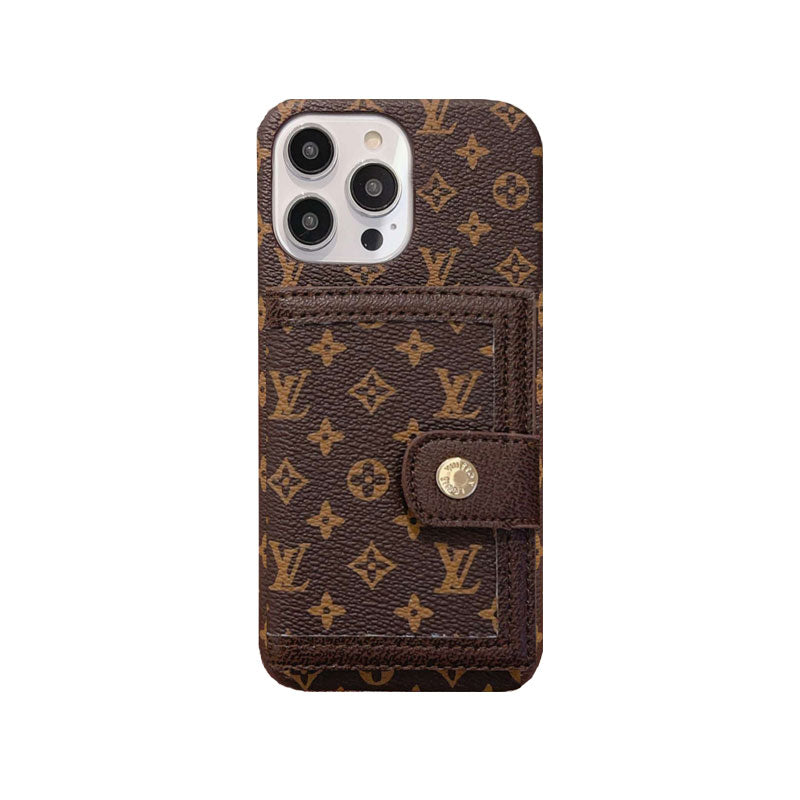 Leather Monogram iPhone Case With Wallet-YCQ241712