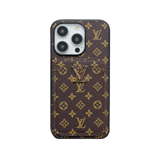 CLASSIC MONOGRAM IPHONE CASE WITH CARD HOLDER -SMALL PRINTING