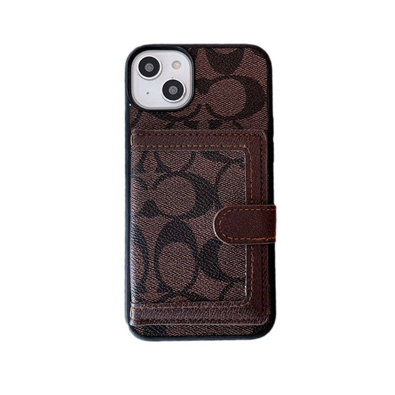 CH  iPhone Case With Wallet And CHrossbody Strap Black -XK240402