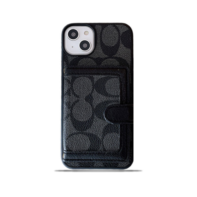 CH  iPhone Case With Wallet And CHrossbody Strap Black -XK240402