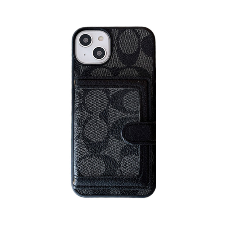 CH  iPhone Case With Wallet And CHrossbody Strap Black -XK240402