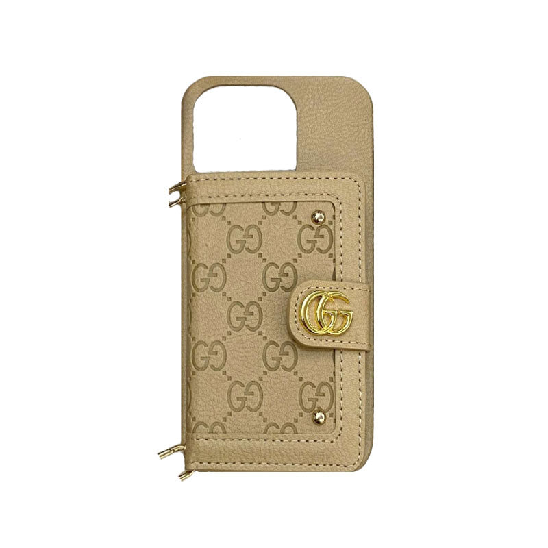 GG iPhone Case With Wallet And Strap Black -ZY241720