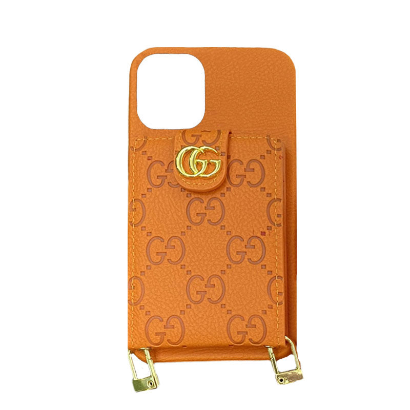 GG iPhone Case With Wallet And Strap Black -SXK240513