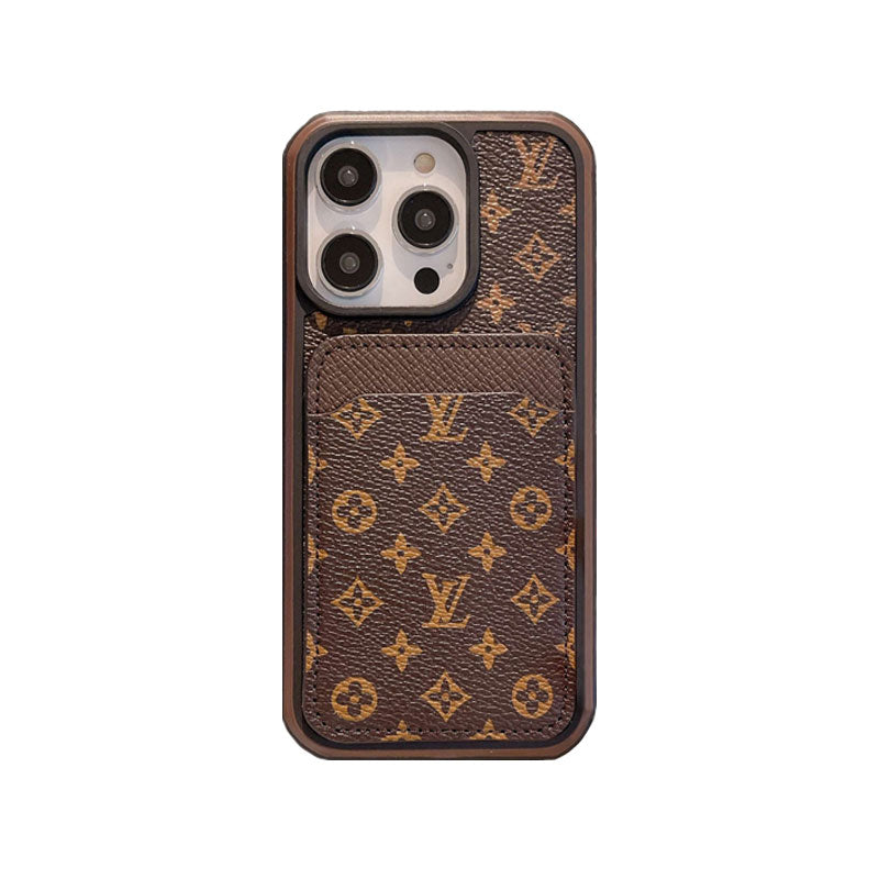 Monogram iPhone Case With Card Holder Big Printing -ZP241107