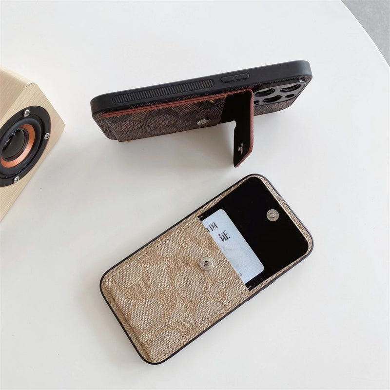 CH  iPhone Case With  Wallet Coffe-HP240513