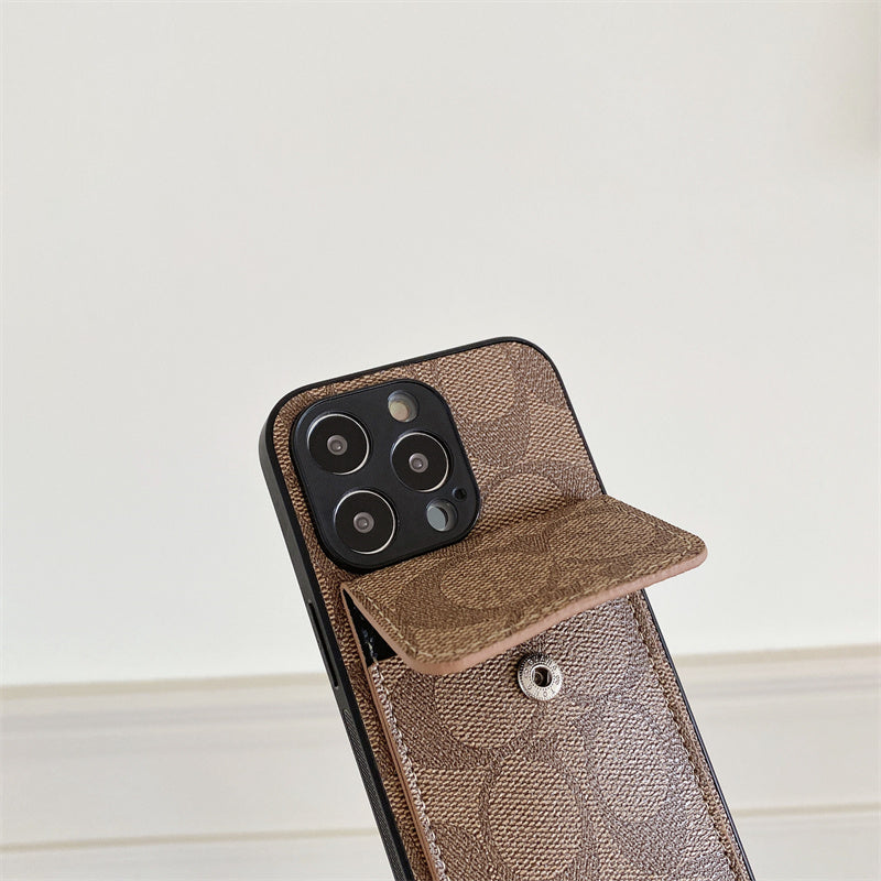 CH  iPhone Case With  Wallet Light Brown-HP240513