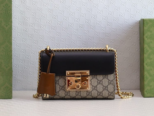 Gucci Padlock 20 Ophidia Leather Black 20 x 9 x 14cm