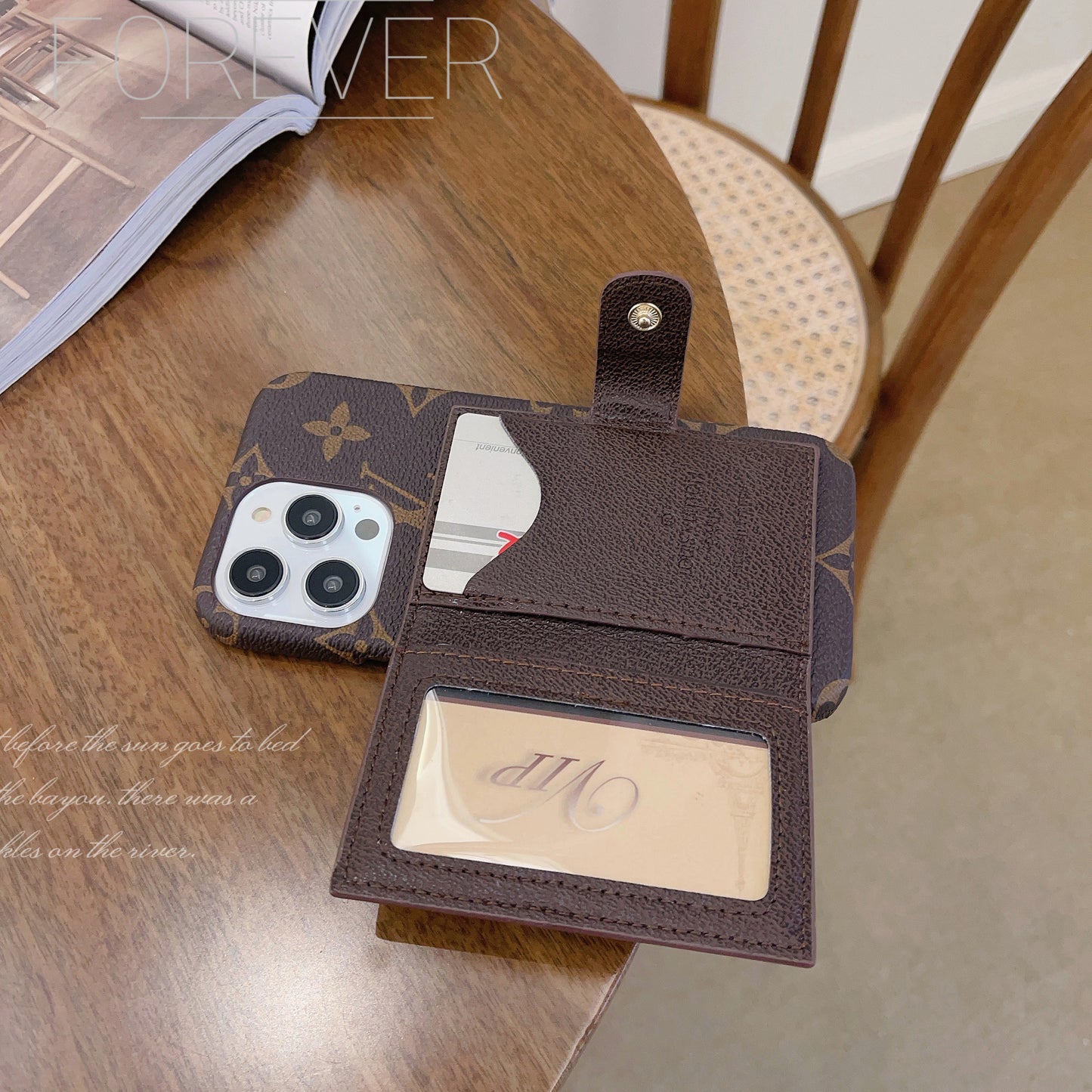 Leather Monogram iPhone Case With Wallet-YCQ241712