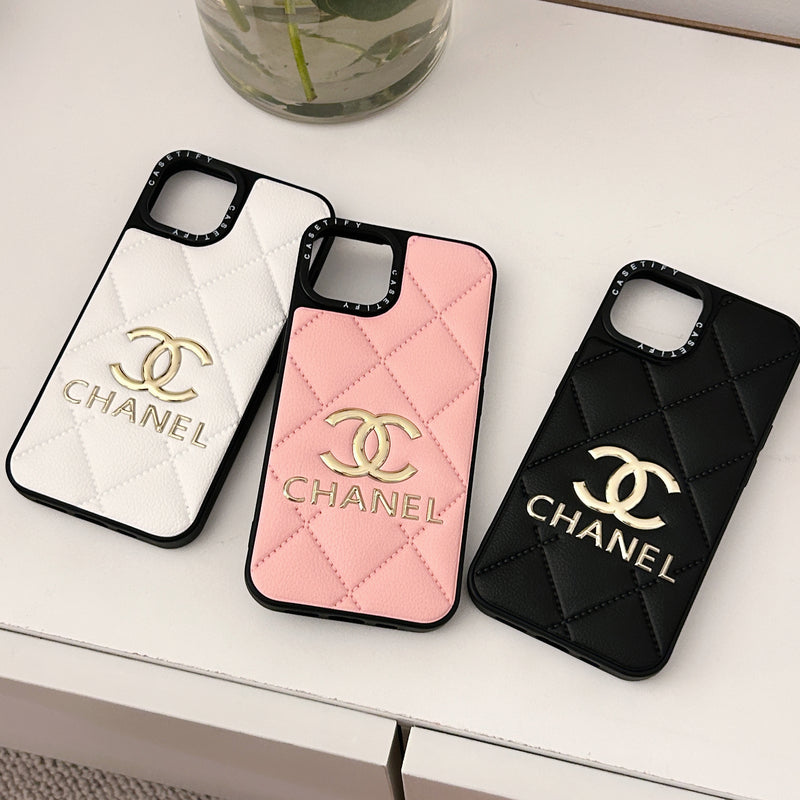 Leather CC iPhone Case Pink-JB240320