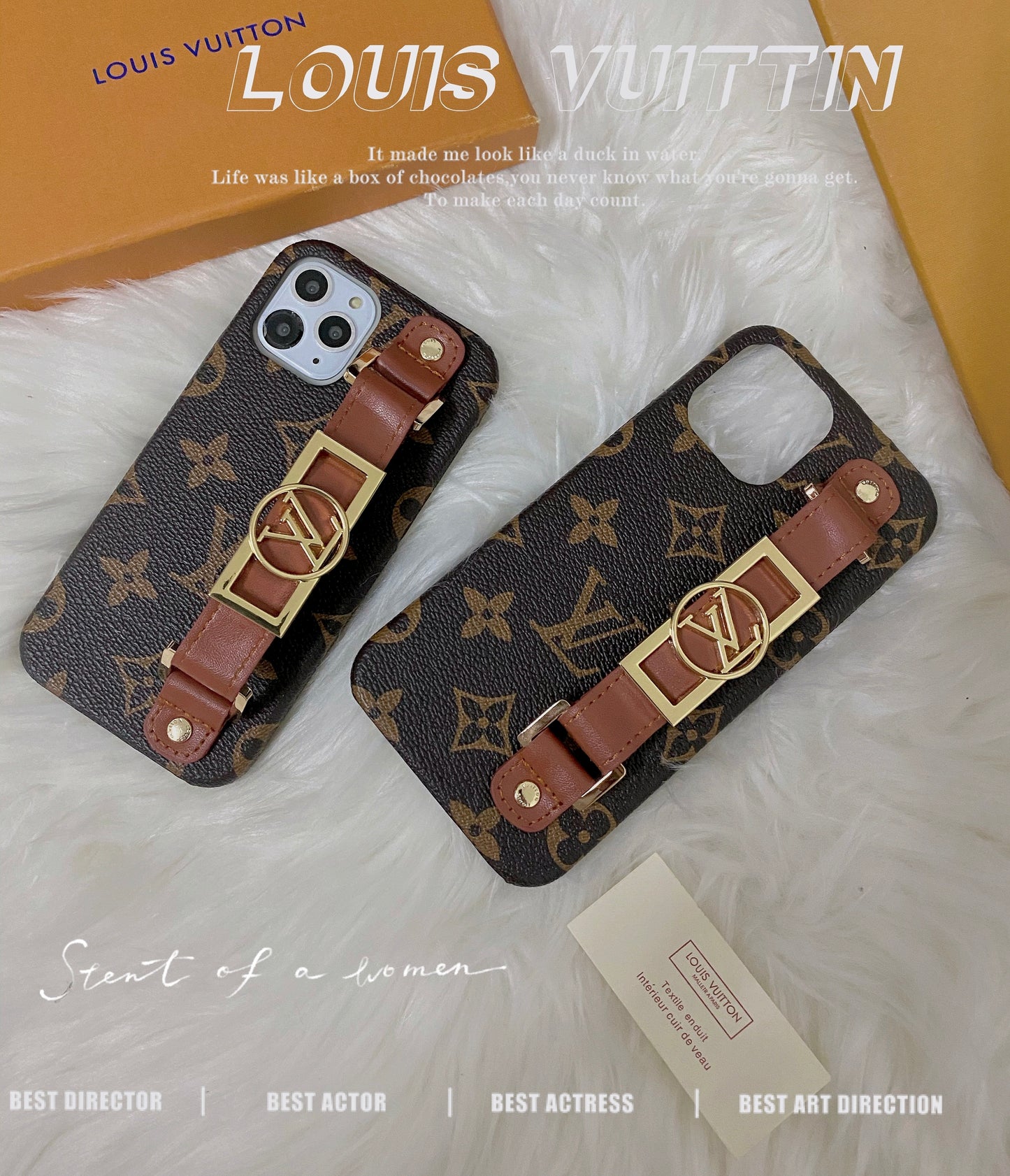 Leather Monogram iPhone Case With Holder-DK231215