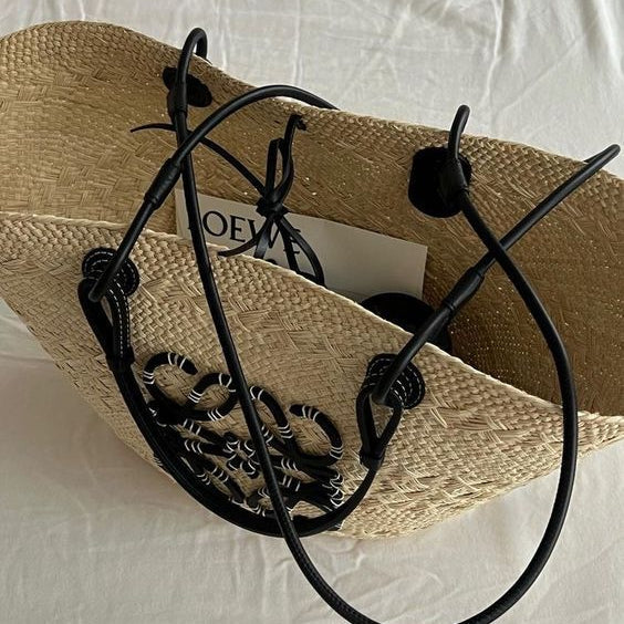 LOEWE Sunday Neeti Black Raffia Bag