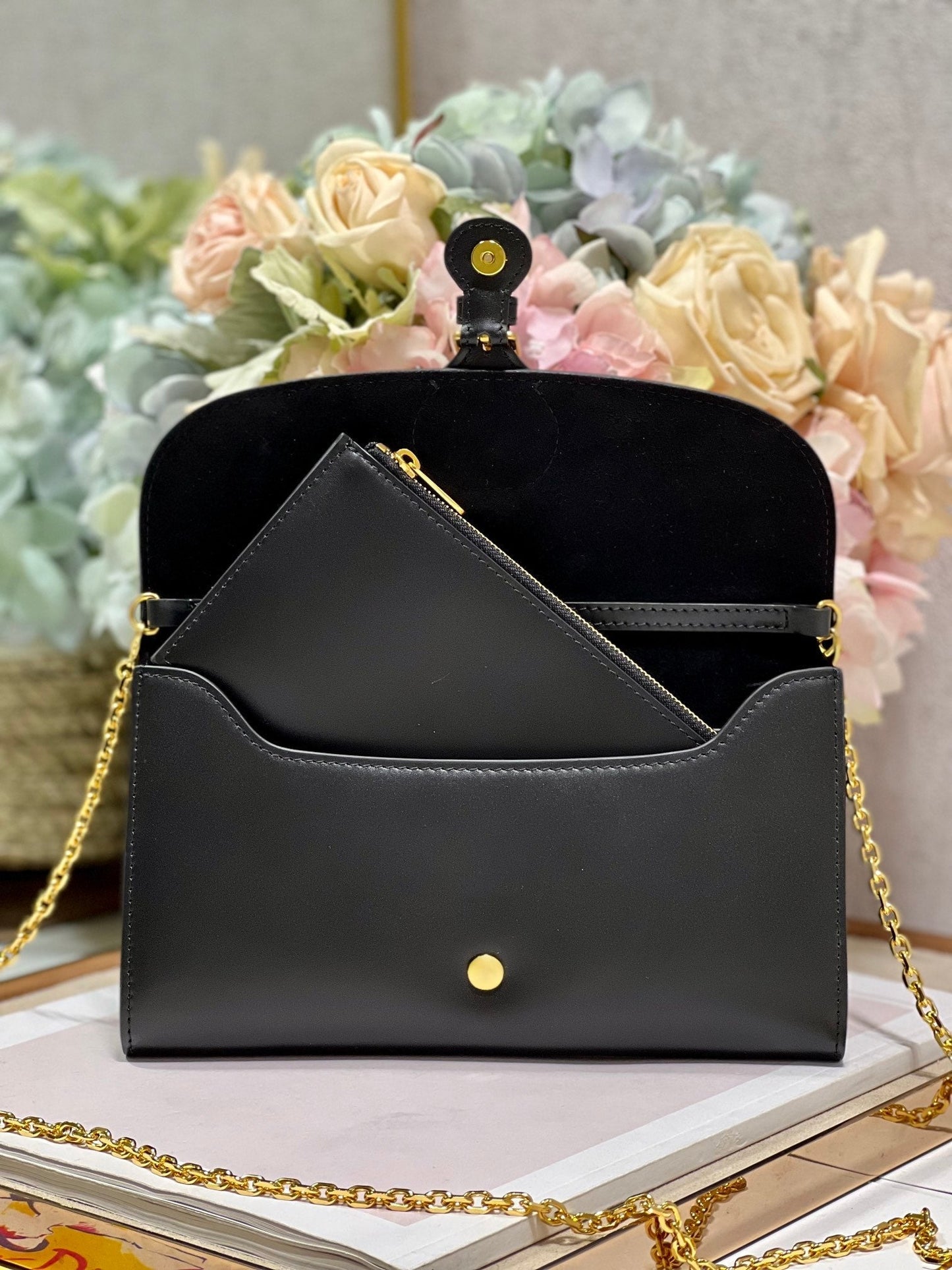 Dior Bobby Wallet on Chain East West Black - 21.5¡Á12¡Á4cm