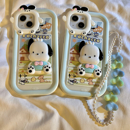 Applicable to iPhone13Promax mobile phone shell, rabbit, two-in-one, three-dimensional Pacha dog, Apple, 13 cute female iPhone, 11 Japanese Korean cartoon, 12 Pro network red chain, 12 fall protection sleeve